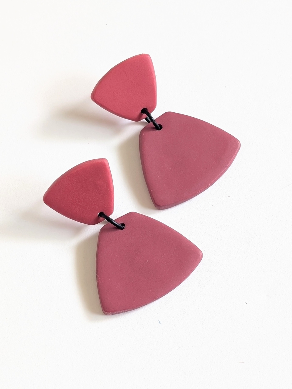 Red & Pink Geometric Drop Earrings